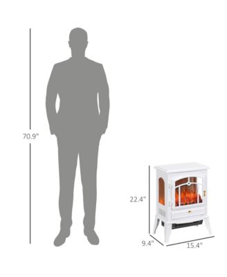 22" Electric Fireplace Stove with 3-Sided Realistic