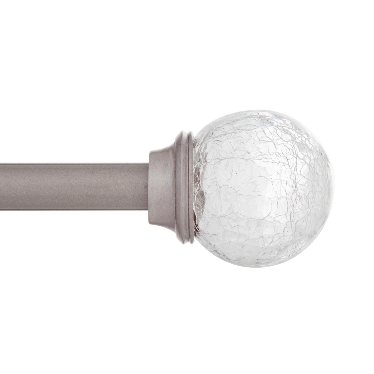 Walden 5/8 Inch Decorative Window Curtain Rod with Glass Finials - Glass/pewter