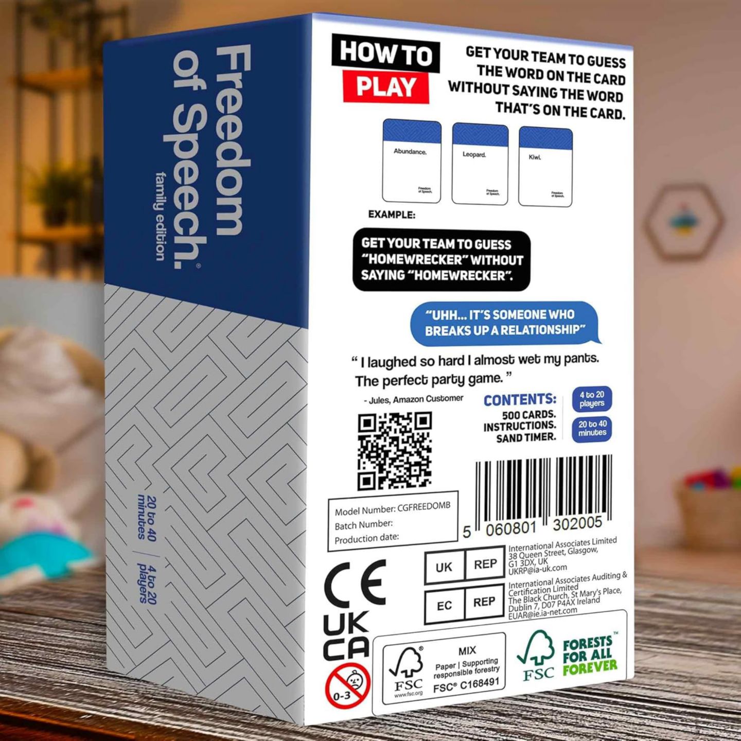 Детские карточные игры Quokka Freedom of Speech Word Guessing Party Card Game, 500-Piece, от 10 лет, цвет: Синий — фото 4