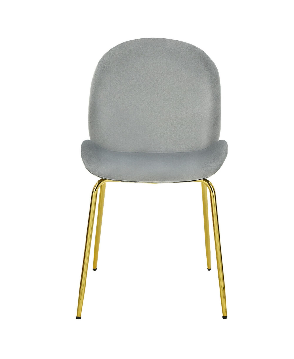 Gymax 4PCS Velvet Dining Chair Accent Leisure Chair Armless Side Chair Green - Grey+gold