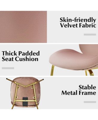 4PCS Velvet Dining Chair Accent Leisure Chair Armless Side Chair Green