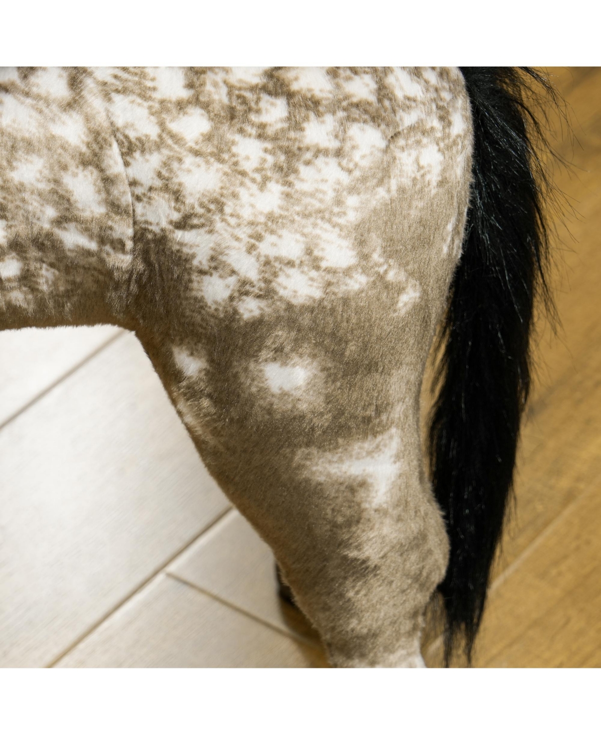 Qaba Ride on Horse with Neighing Sound, Saddle, Stirrups for Ages 3-8
