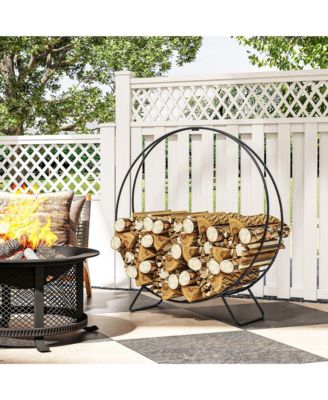 40&amp;#x22; Waterproof Firewood Rack with Cover, Outdoor Indoor Log Rack