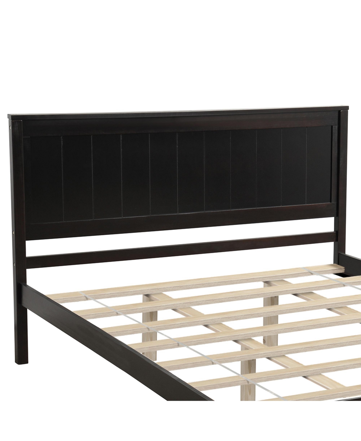 Slickblue Platform Bed Frame with Headboard - Wood Slat Support, No Box Spring Needed for Convenience