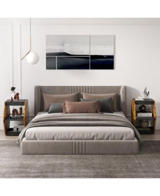 2PCS Coffee Side End Table Nightstand Hexagonal for Living Office Coffee Room