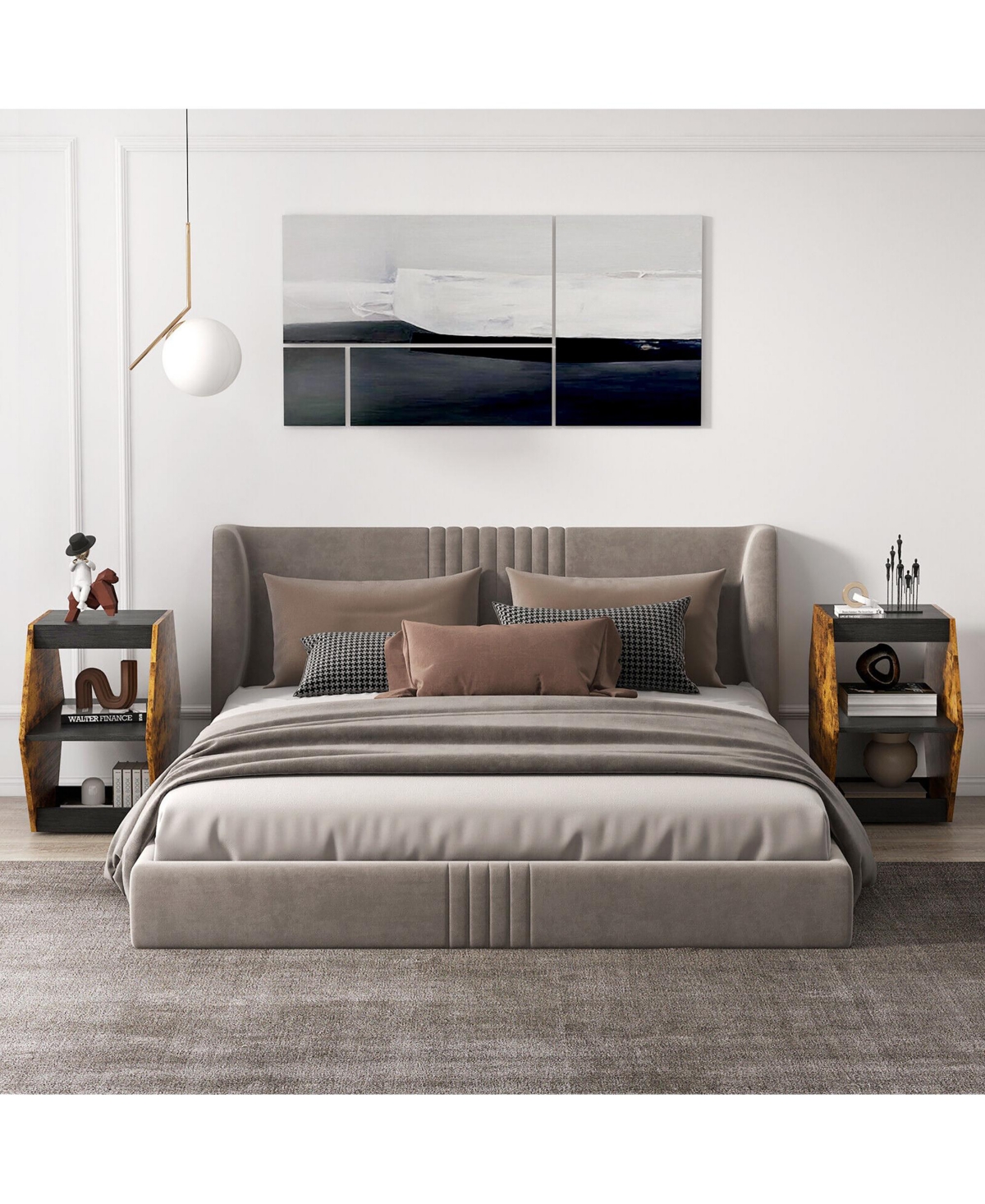 Gymax 2PCS Coffee Side End Table Nightstand Hexagonal for Living Office Coffee Room