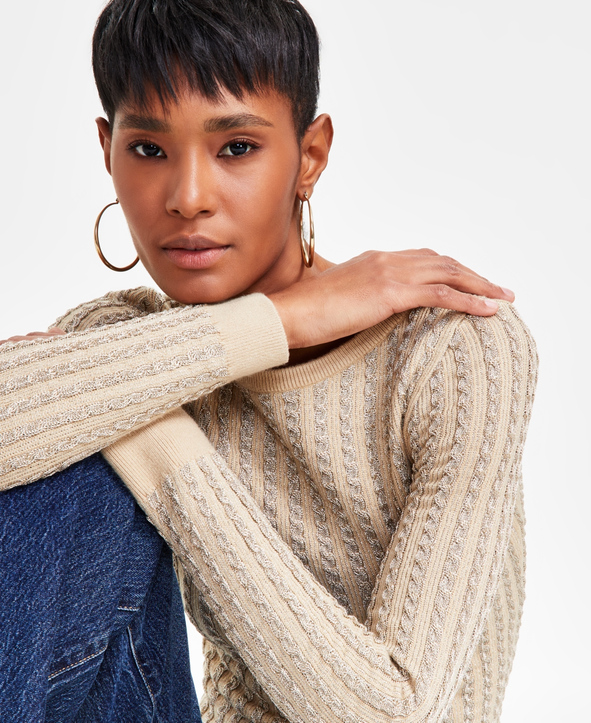 Guess Women's Josie Cable-Knit Boat-Neck Sweater