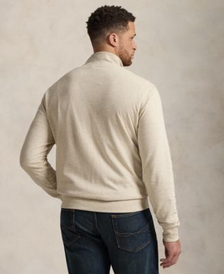 Men's Big & Tall Luxury Jersey Quarter-Zip Pullover