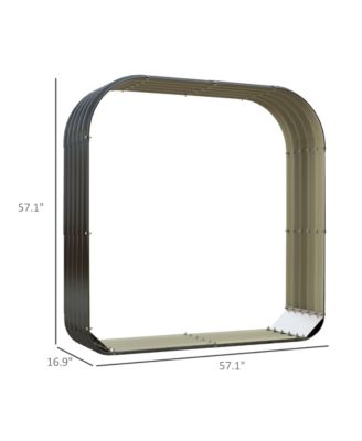 4.7&#39; x 1.4&#39; x 4.7&#39; Firewood Shed, Galvanized Steel w/ Rubber Edge