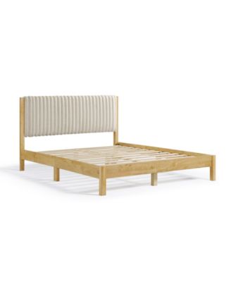 Alder Queen Platform Bed with Corduroy Fabric Upholstery