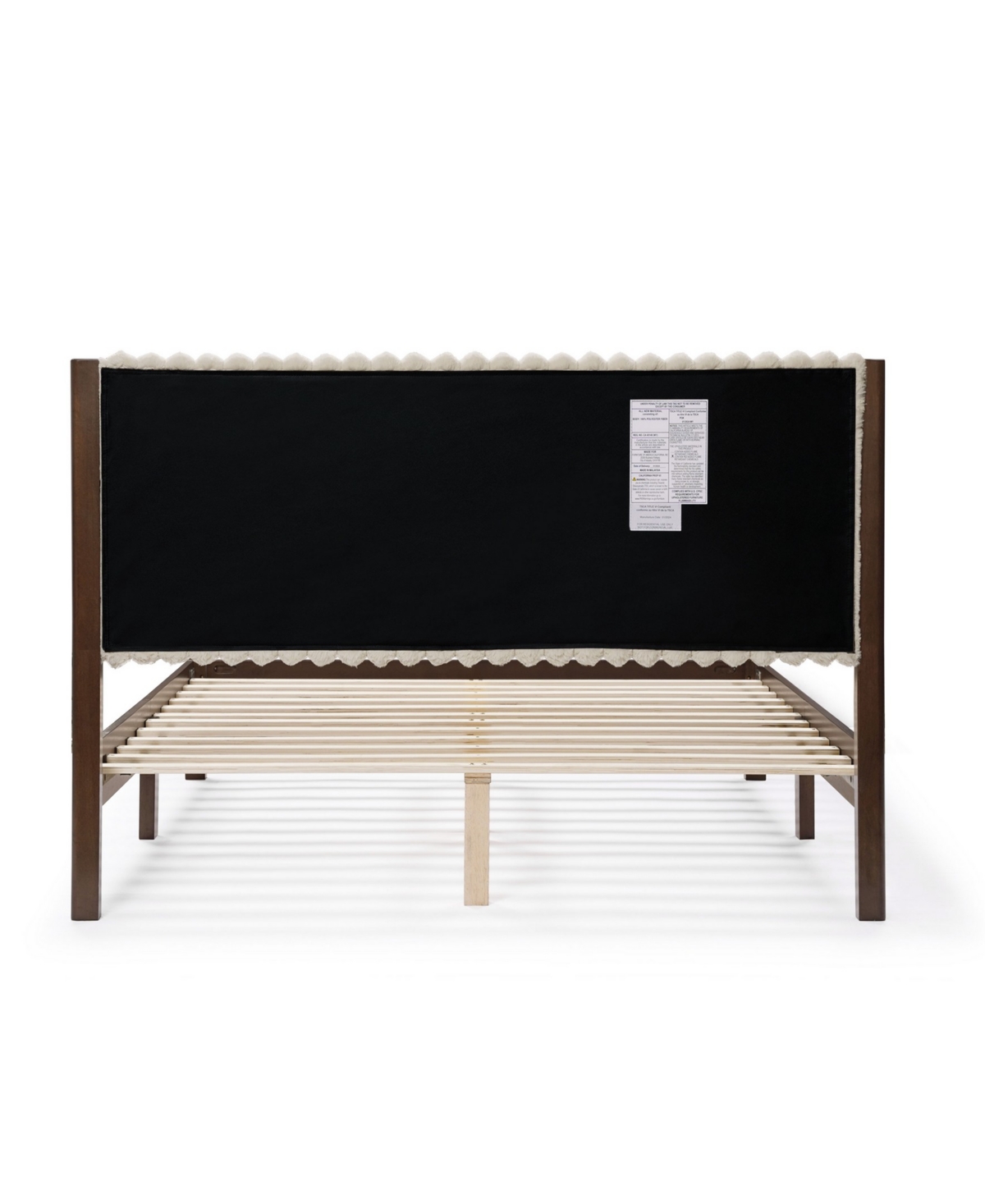 Furniture Of America Alder Queen Platform Bed With Corduroy Fabric Upholstery In Light Brown And Dark Walnut