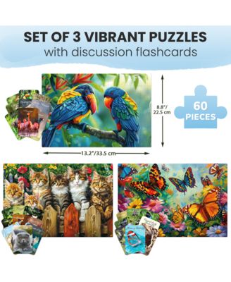 3SET 60 Pieces Dementia Puzzles for Elderly