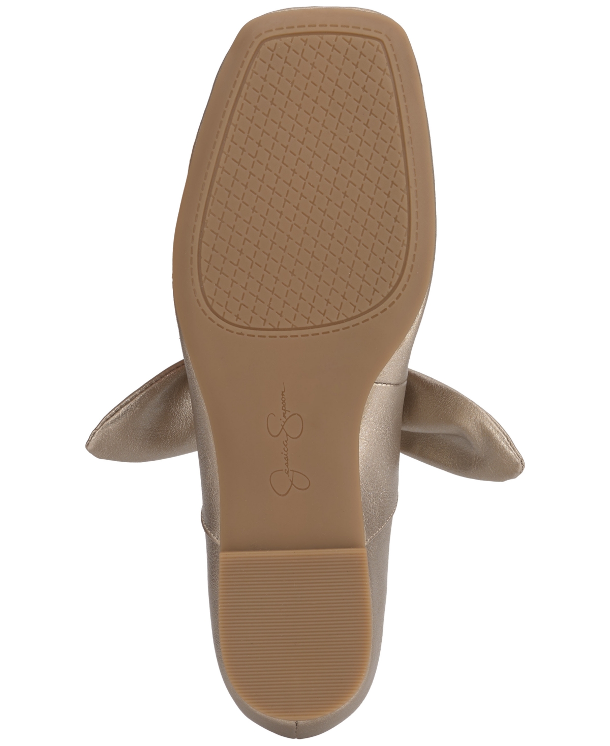 Jessica Simpson Women's Lysute Bow Knot Strap Ballet Flats In Gold Metallic