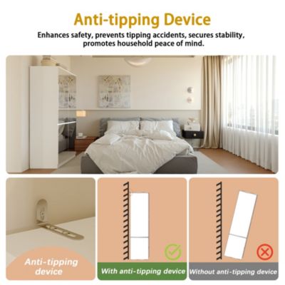 6-Drawers Classic Wooden Dresser with Golden Handles