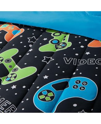 Video Gamer Set Black 2-Piece Ultra Soft Microfiber Comforter Set - Twin