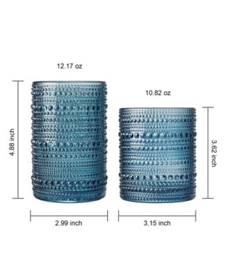 Beaded Hobnail Drinking Glasses, Set of 12