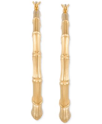 Bamboo Hoop Earrings in 18k Yellow Gold Over Sterling Silver (40mm)