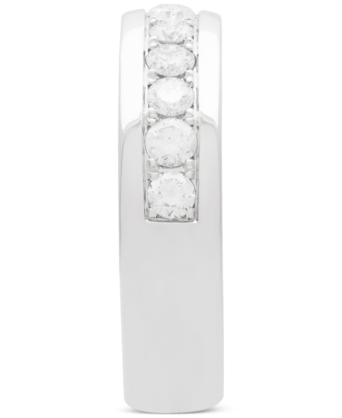 Macy's Men's Diamond Comfort Fit Band Ring (1 Ct. T.w.) In 14k White Gold (also In 14k Yellow Gold) In White Gold