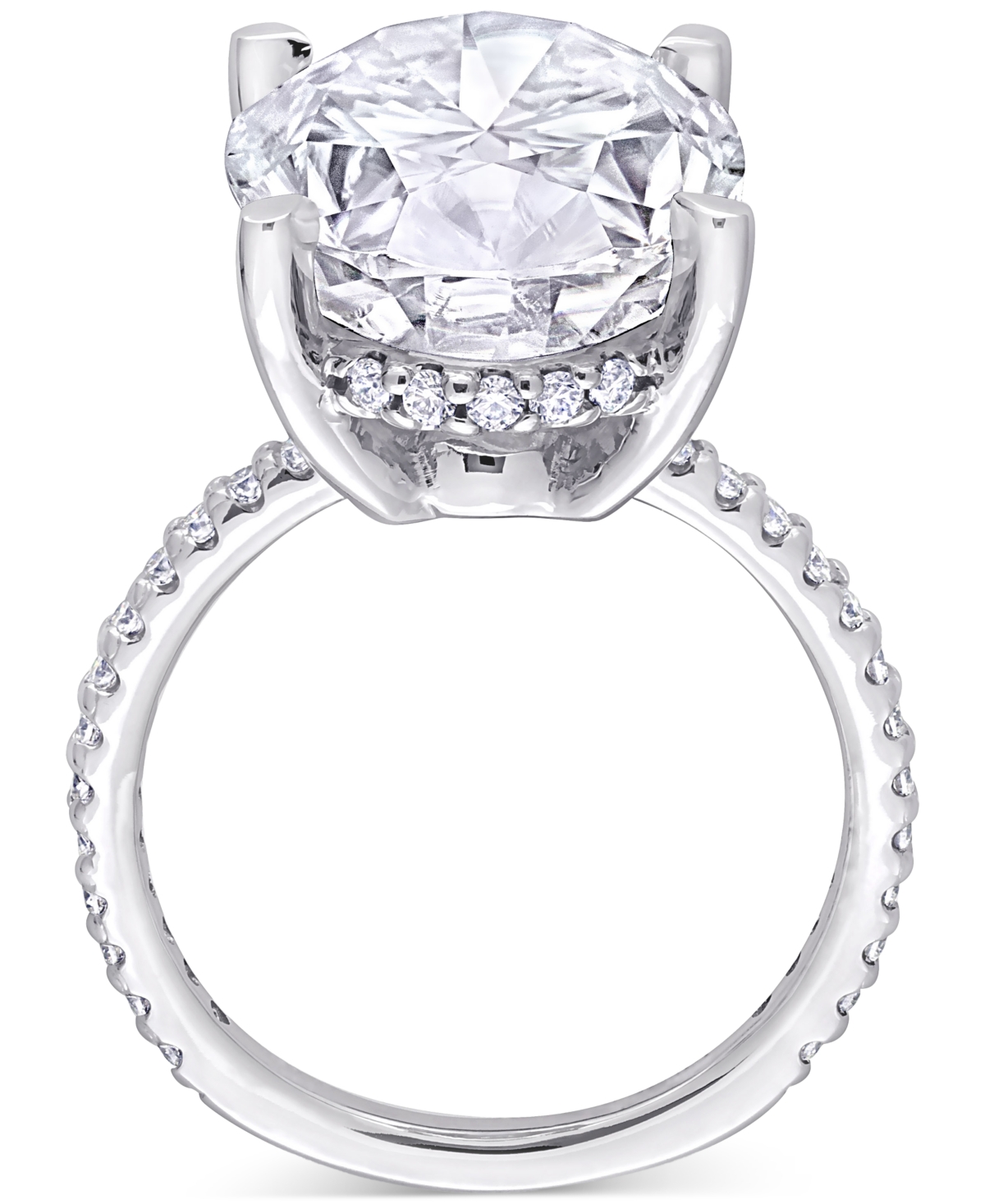 Macy's Lab Grown Moissanite Engagement Ring (8 Ct. T.w.) In 10k White Gold In White