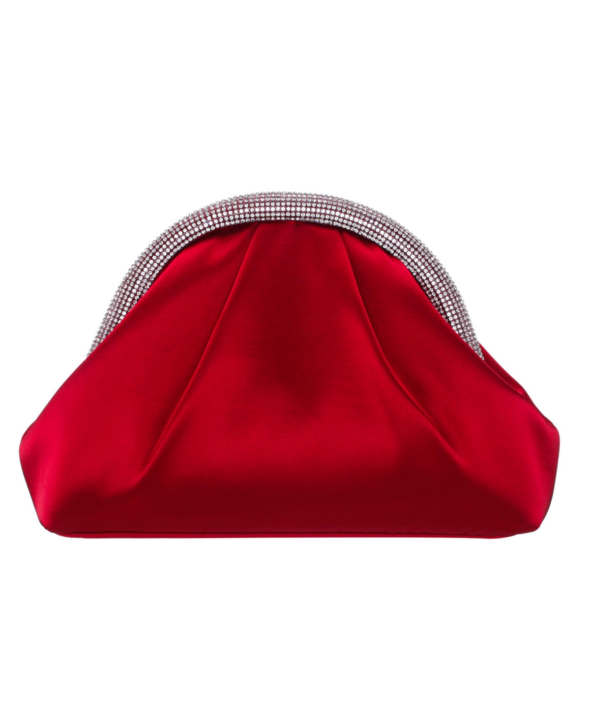 Shop Nina Crystal Trim Frame Magnetic Clutch In Red Rouge