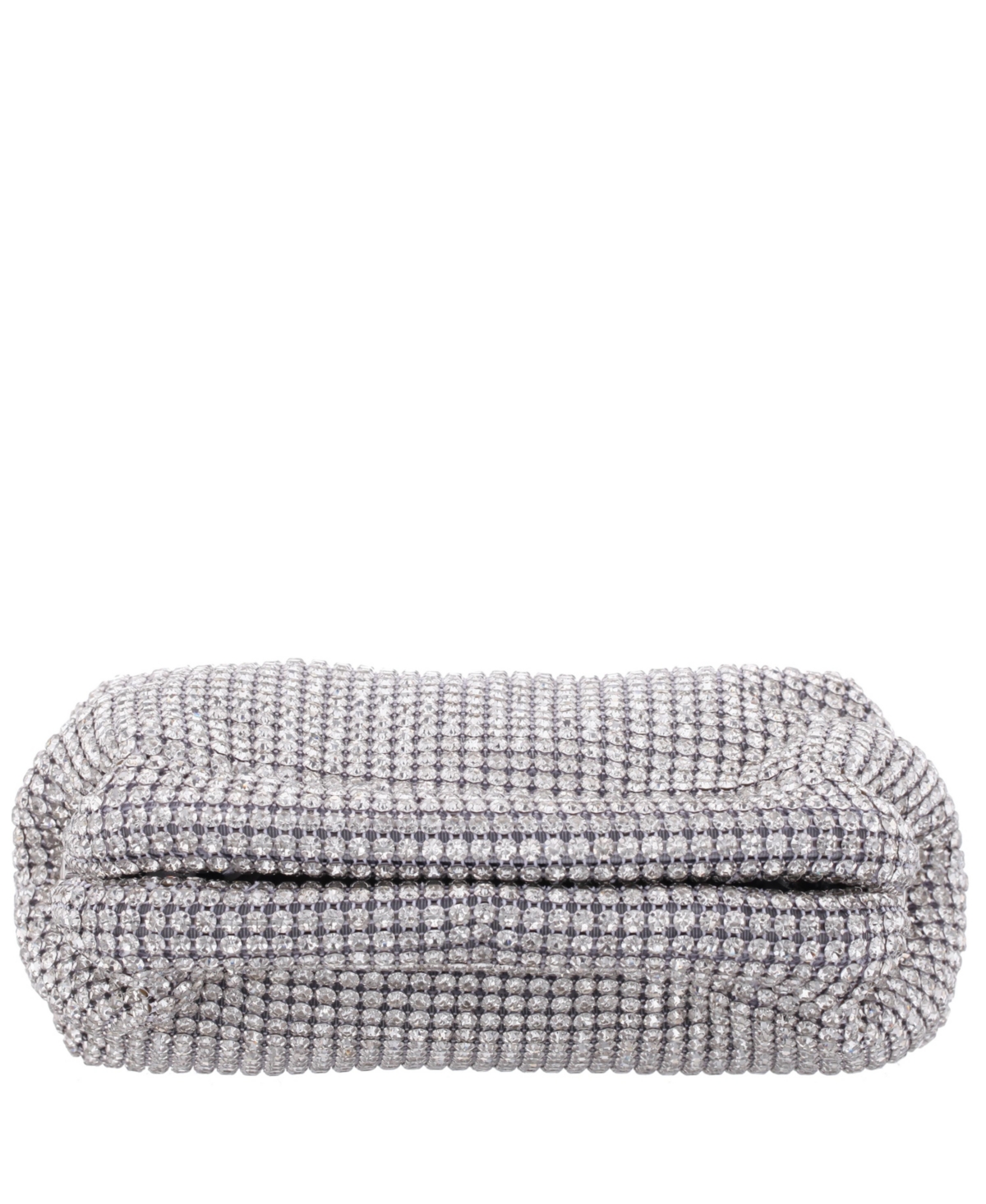 Shop Nina All Over Crystal Frame Magnet Clutch In Silver