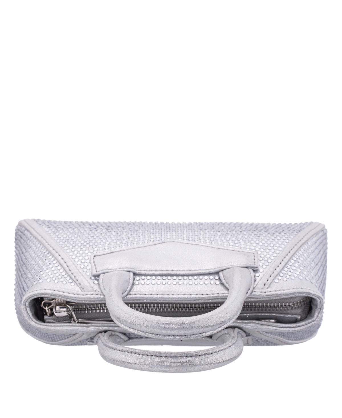 Shop Nina All Over Crystal Satchel Bag In Silver