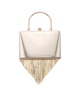 Crystal Chain Cascade Fringe Satchel Bag