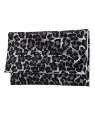 Leopard Print All Over Crystal Envelope Clutch