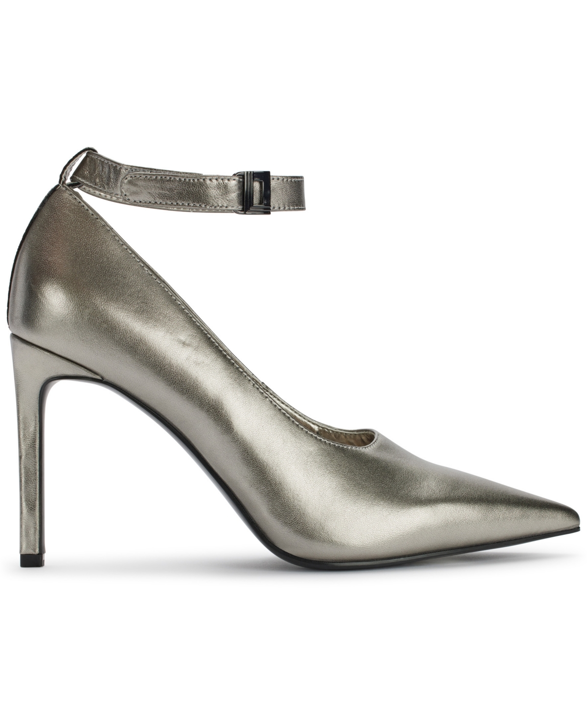 Karl Lagerfeld Paris Sury Ankle Strap Pump In Pewter