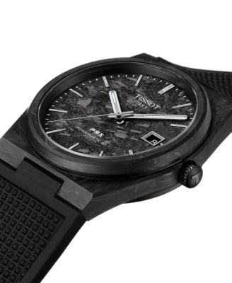 Men's Swiss Automatic PRX Powermatic 80 Black Rubber Strap Watch 40mm