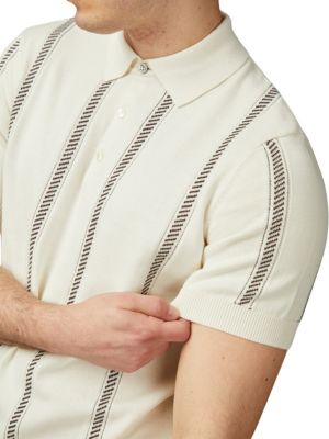 Men's Regular-Fit Stripe Jacquard Polo Shirt