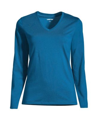 Women's Relaxed Supima Cotton Long Sleeve V-Neck T-Shirt
