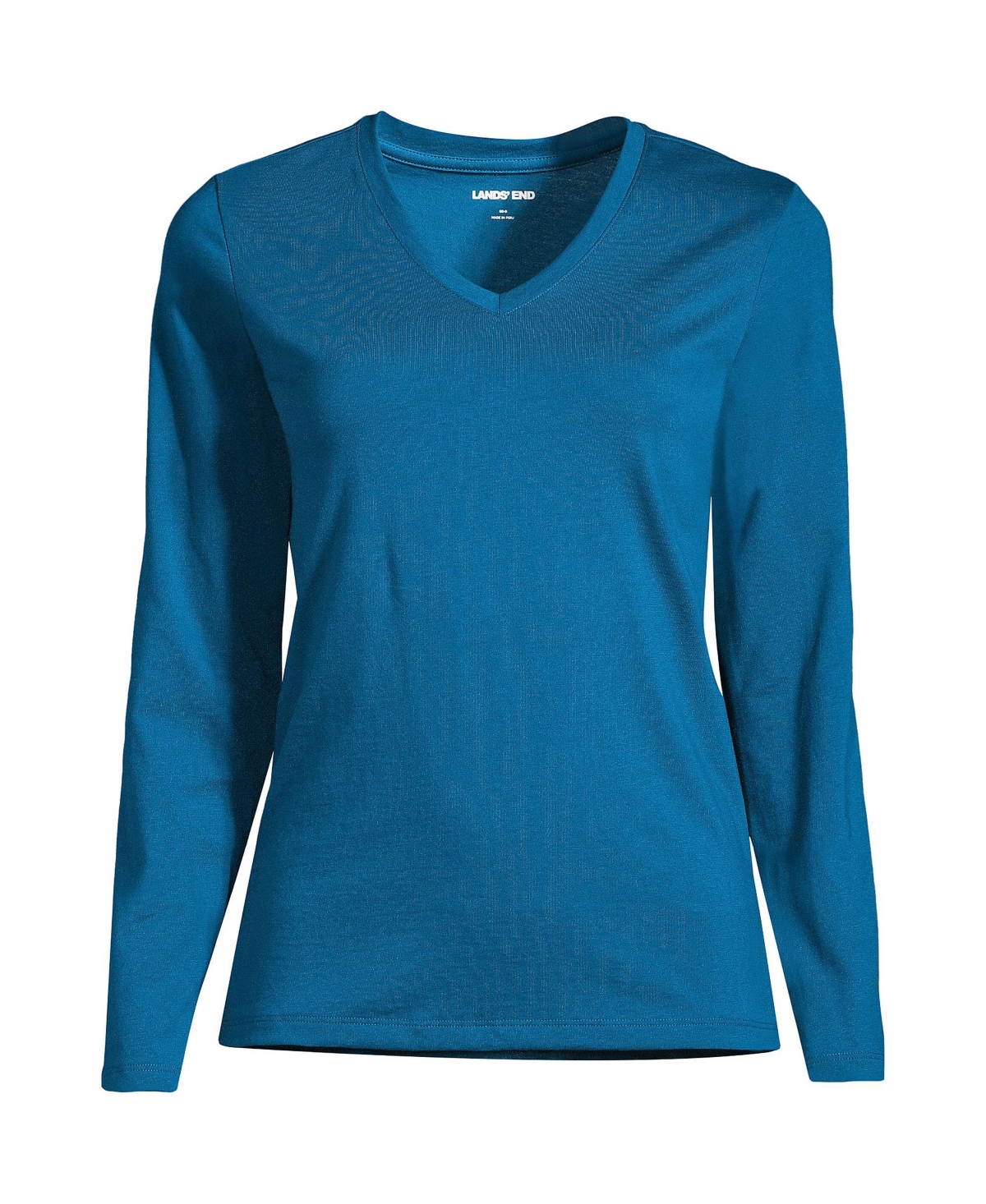Lands' End Petite Relaxed Supima Cotton Long Sleeve V-Neck T-Shirt