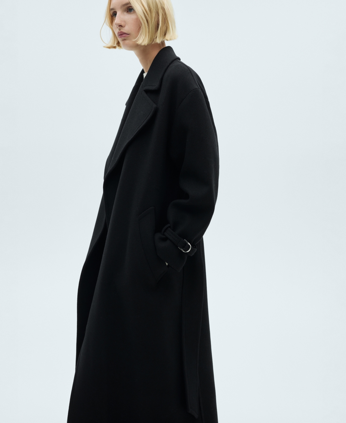 Mango Women's Maxi Lapel Manteco Wool Coat In Black