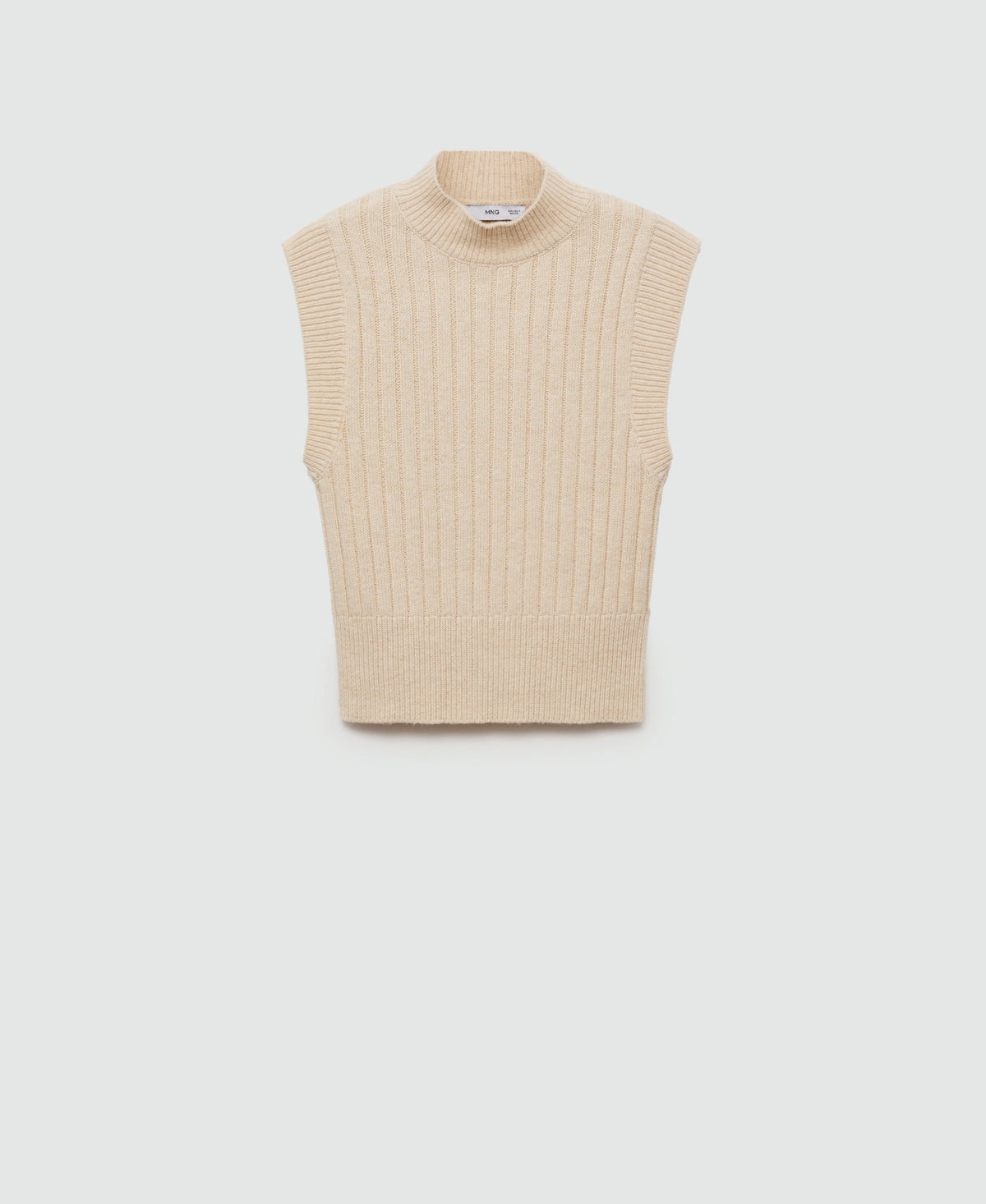 Mango Women's Perkins Collar Knitted Vest -Pastel Gray