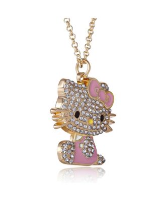 Sanrio Crystal Pendant Necklace - Gold-Tone with Colorful Enamel Accents
