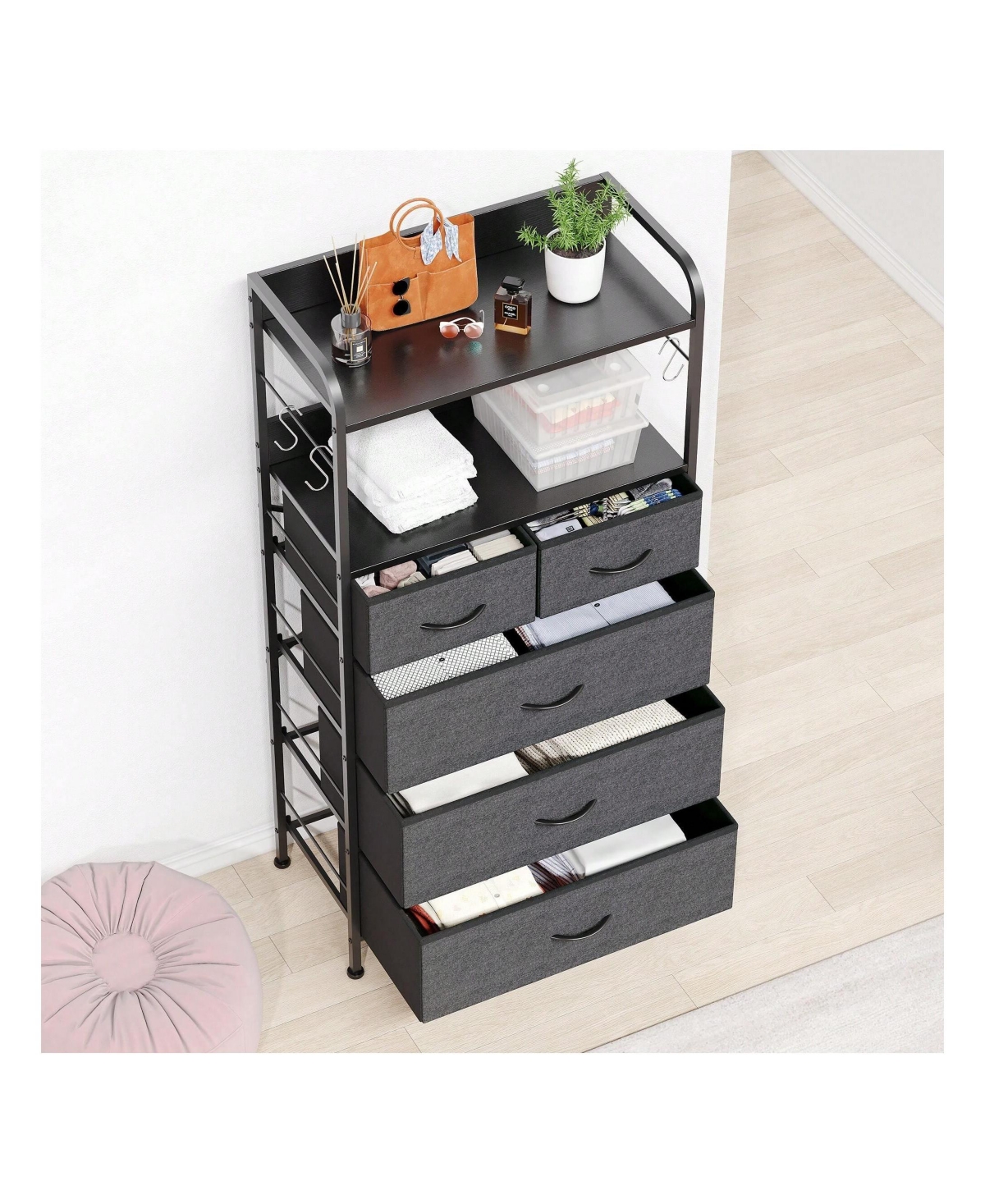 gaomon Dresser For Bedroom With 5 Drawers, Dressers & Chests Of Drawers For Hallway, Entryway, Storage Organizer Unit With Fabric, Sturdy Metal Frame