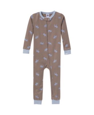 Baby Girls Snug Fit Footless Sleep & Play, 3-Pack, Moose & Trees