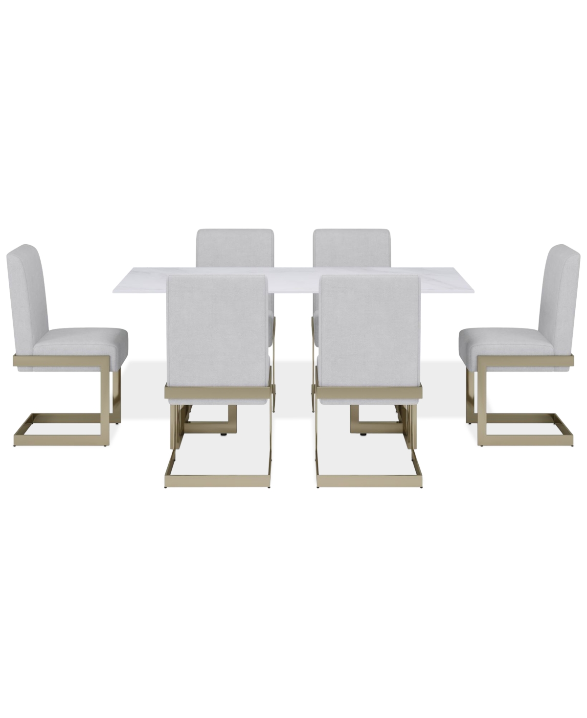 MACY'S EMILA 7 PC. DINING SET (RECTANGULAR TABLE & 6 CHAIRS), CREATED FOR MACY'S 