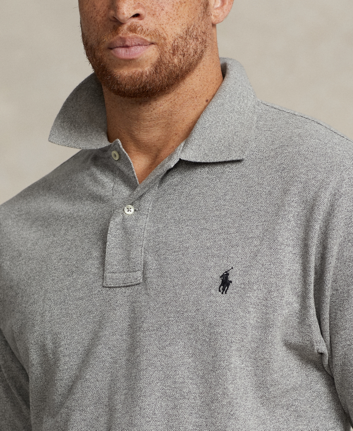 Polo Ralph Lauren Men's Big & Tall Classic Fit Soft Cotton Polo In Gray