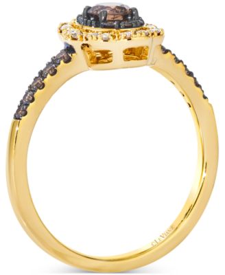 Chocolate Diamond & Nude Diamond Halo Ring (1/2 ct. t.w.) in 14k Gold
