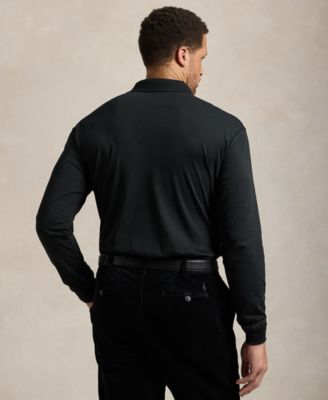 Men's Big & Tall Soft Cotton Long-Sleeve Polo Shirt