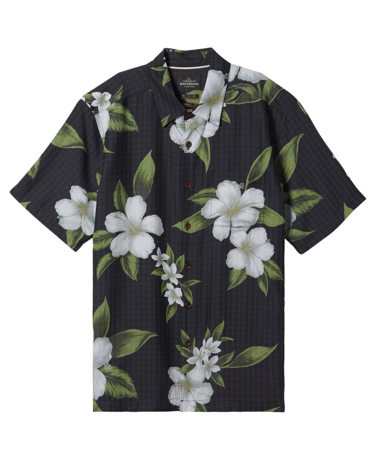 Quiksilver Waterman Men's Outer Reef Short Sleeve Shirt In Tr Black P