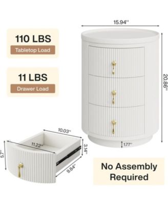 Set, 2-Piece, Engineered Wood, 3 Drawers, No Assembly, Modern Storage, Nightstand