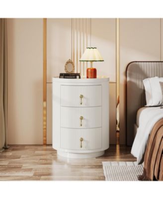 Set, 2-Piece, Engineered Wood, 3 Drawers, No Assembly, Modern Storage, Nightstand