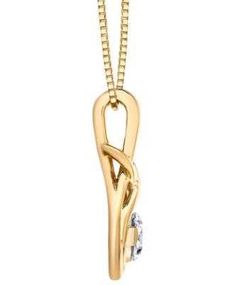Diamond Knot 18" Pendant Necklace (1/4 ct. t.w.) in 14k Gold