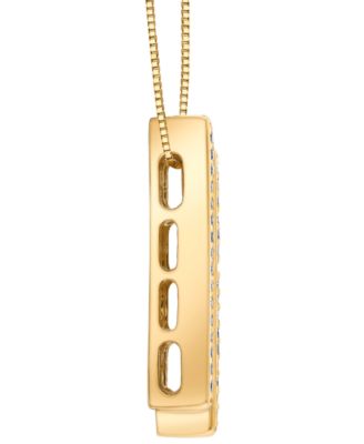Diamond Triple Bar 18" Pendant Necklace (1/2 ct. t.w.) in 14k Yellow Gold