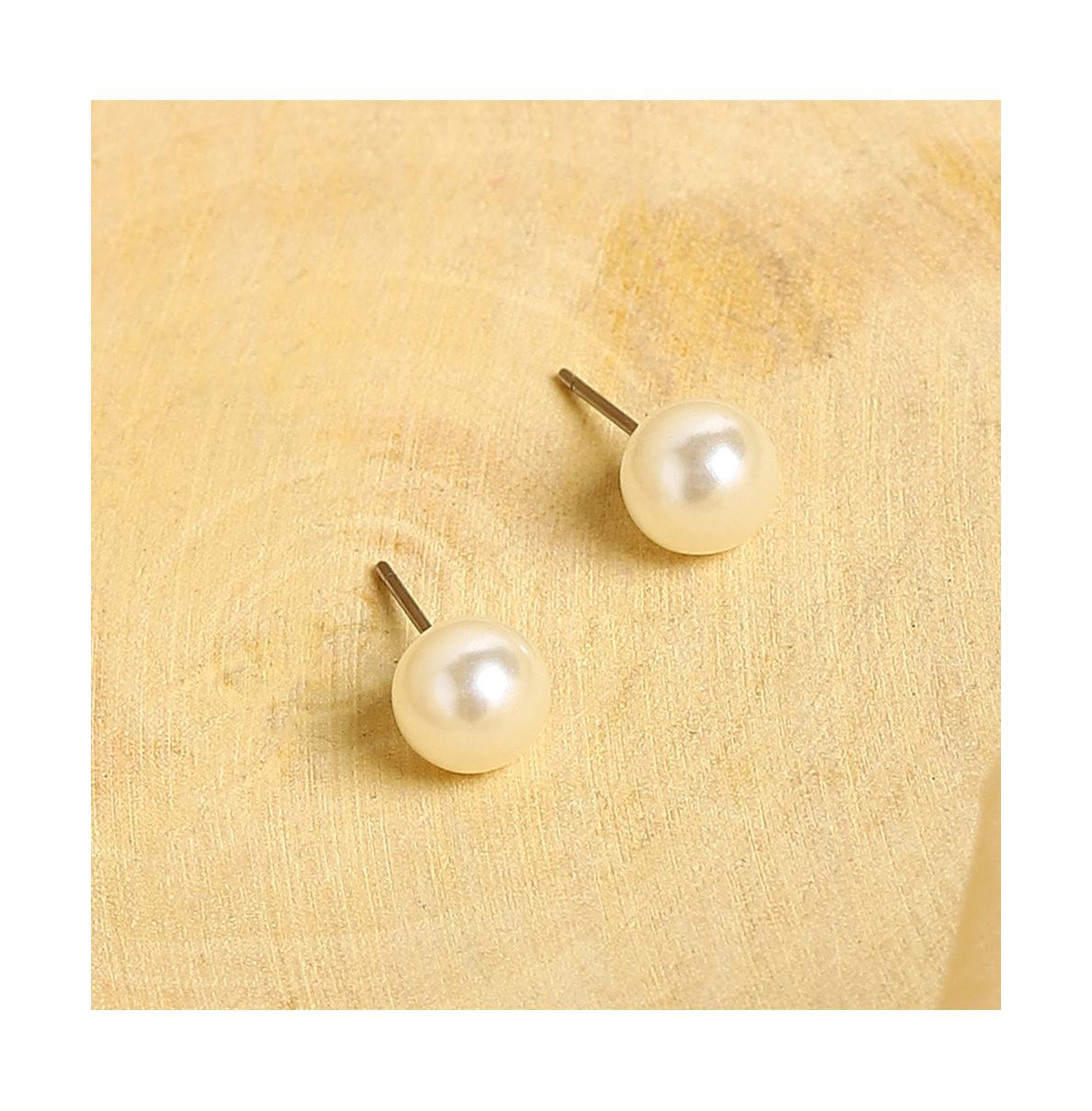Sohi Women's The Jackie Stud Earrings In White