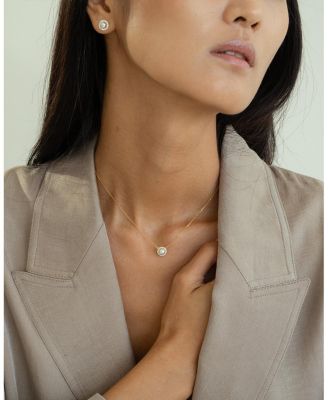 Sterling Silver 18k Gold Plated Eleanor Pearl Stud Earrings Holiday Gift Idea