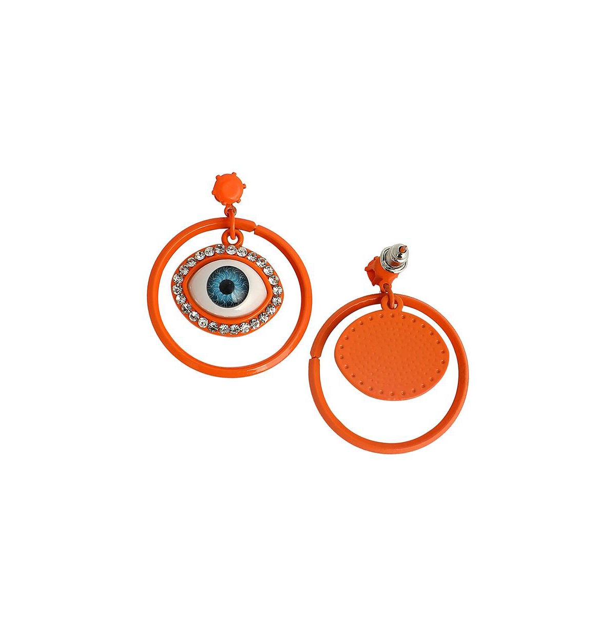 Sohi Women's The Evil-eye Loop Drop Earrings In Orange